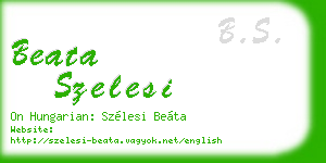 beata szelesi business card